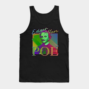 Edgar Allan Poe Tie Dye - 80's Retro Psychedelic Abstract Neon Aesthetic Tank Top